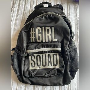 Black and silver school book bag.